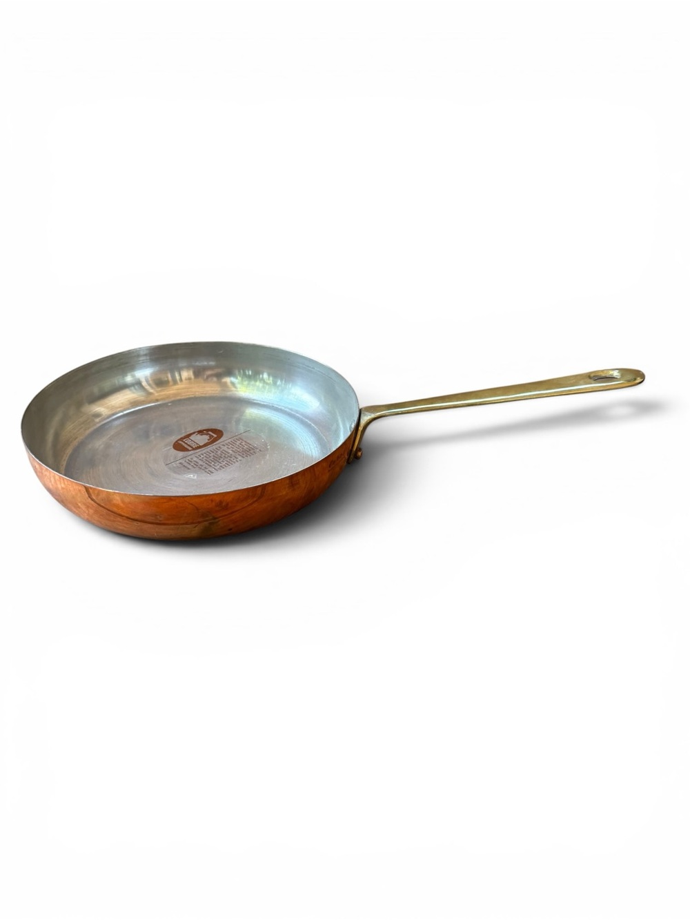 Vintage Cobre Chile Copper Fry Pan Skillet with Brass Handle